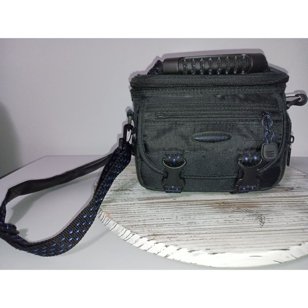 SAMSONITE, Small Black Nylon Padded Crossbody Camera Bag 6 Pocket (Travel)